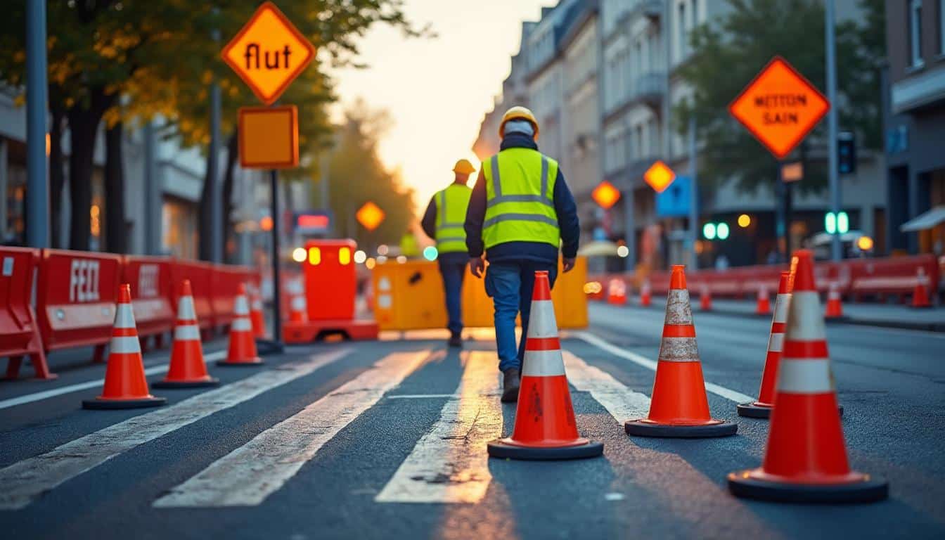 Illustration: Réglementation et dispositifs du balisage de chantier