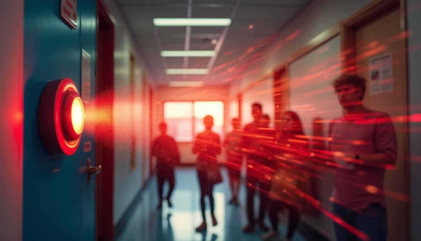 Illustration: Caractéristiques sonores et techniques du bruit de l’alarme incendie