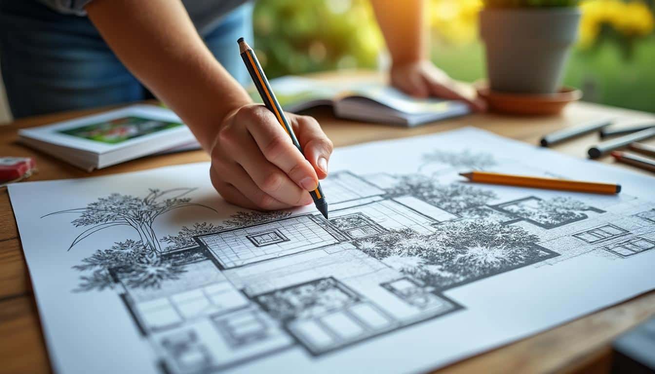 Illustration: Définition et rôle du croquis de plan de jardin paysager