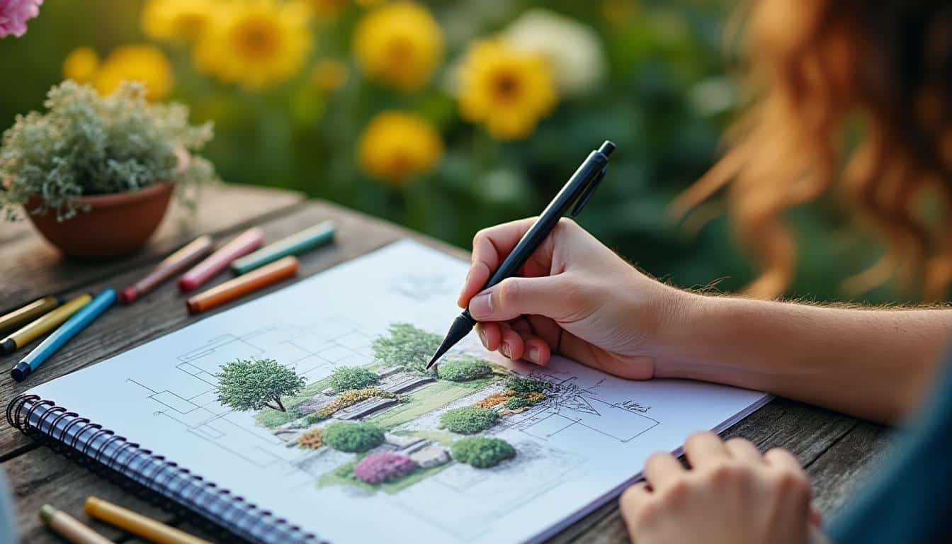 Croquis de plan de jardin paysager : guide complet pour réussir