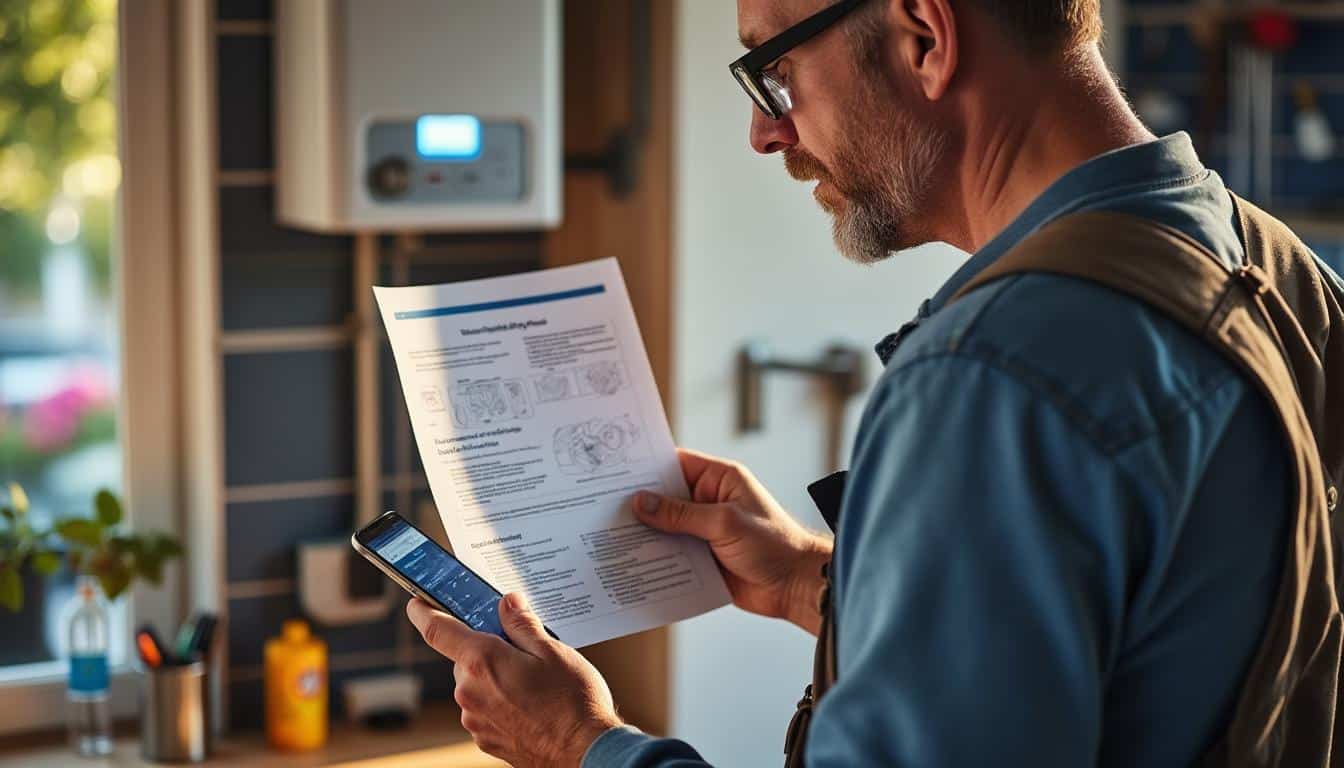 Illustration: Accéder et utiliser la notice de chaudière De Dietrich à condensation