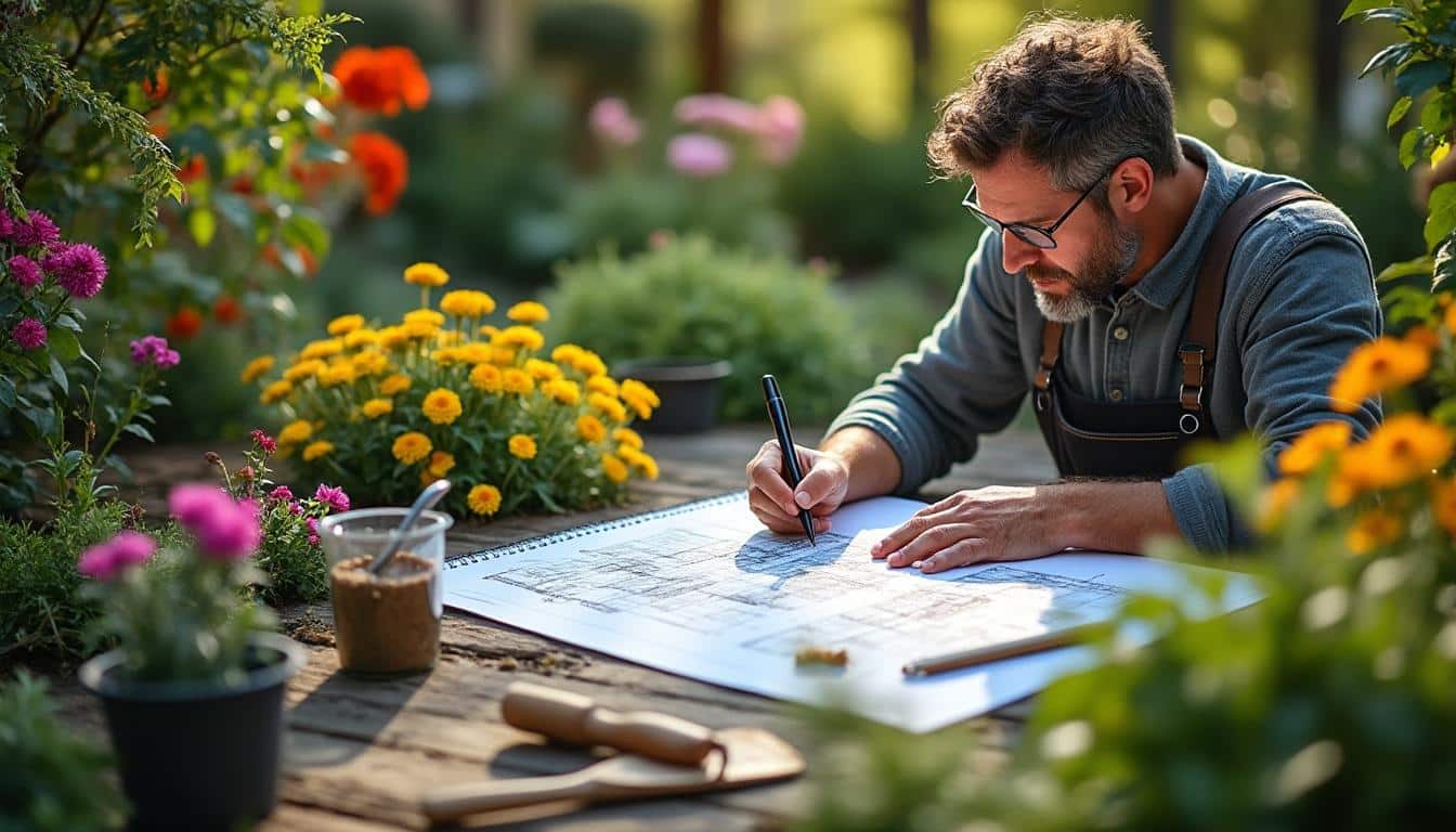 Illustration: Diagnostic et planification de l’espace pour un petit jardin paysager