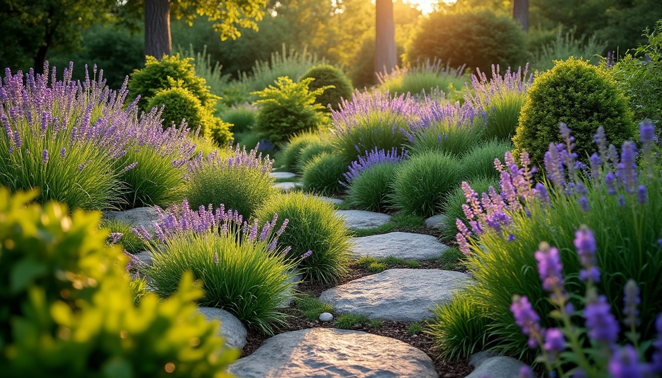 Illustration: Définir le principe d’un massif sans entretien dans un jardin paysager