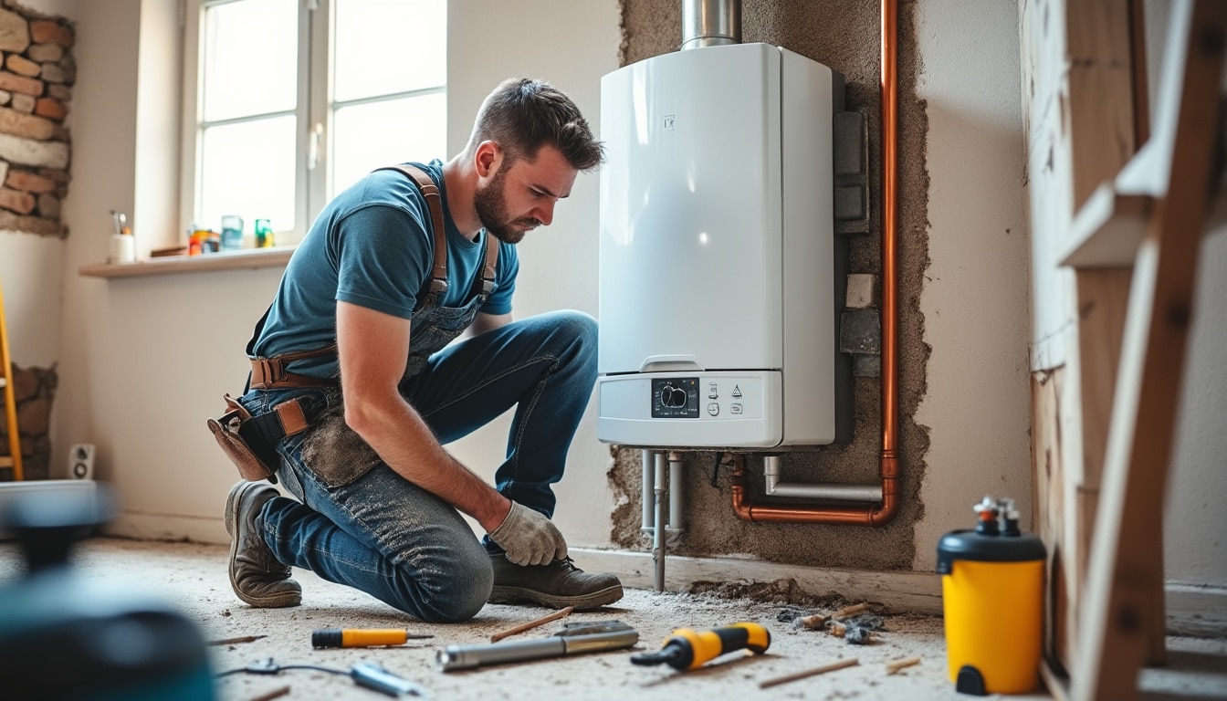 Illustration: Étapes clés pour installer une chaudière à gaz à condensation