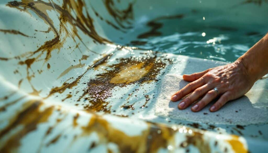 Nettoyage du bassin avec liner : taches à éliminer efficacement