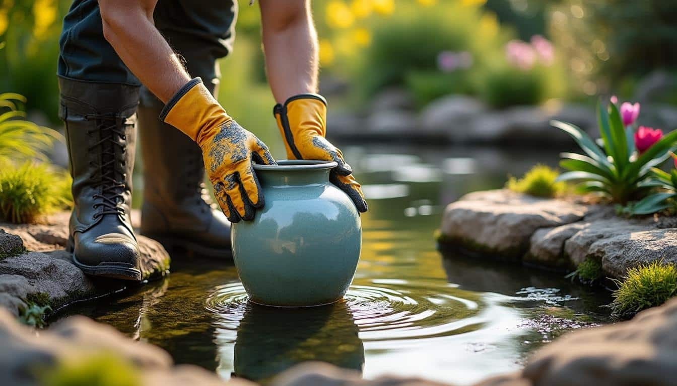 Illustration: Pourquoi choisir le nettoyage manuel de la vase au fond d’un bassin de jardin ?
