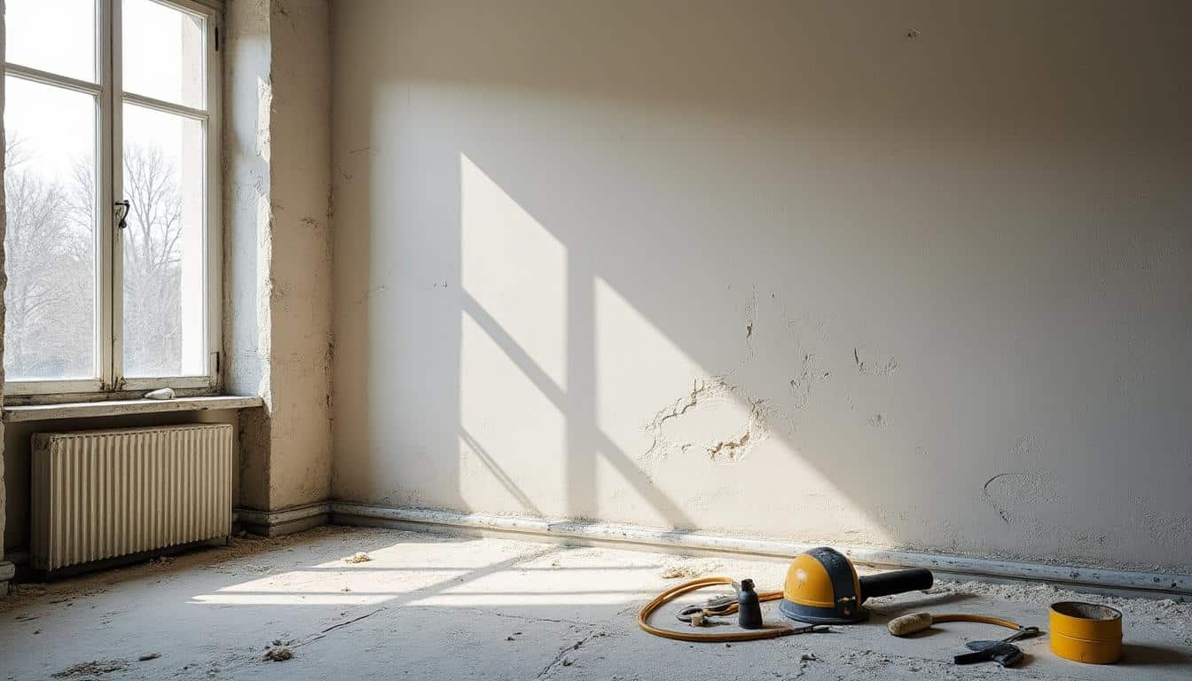 Rénover un salon en posant un crépi mural intérieur