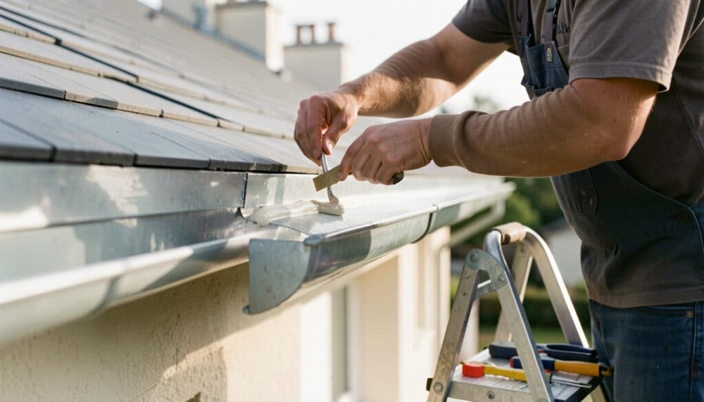 Réparer une gouttière en zinc sans soudure