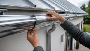Jonction de gouttière en zinc sans soudure : la poser