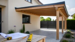 Plan de carport à toit monopente : dimensions et schéma
