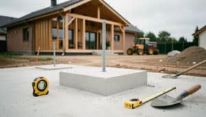 Plot de fondation en béton : dimensions, usages et pose
